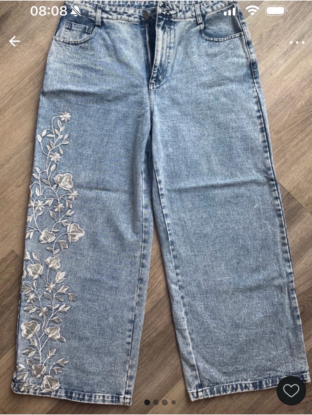 NWOT Embroidered Wide-Leg Women's Jeans